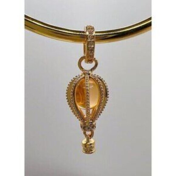 Sparkling Clear Hot Air Balloon Dangle Charm Fit Pandora Bracelet Necklace - Picture 2 of 3